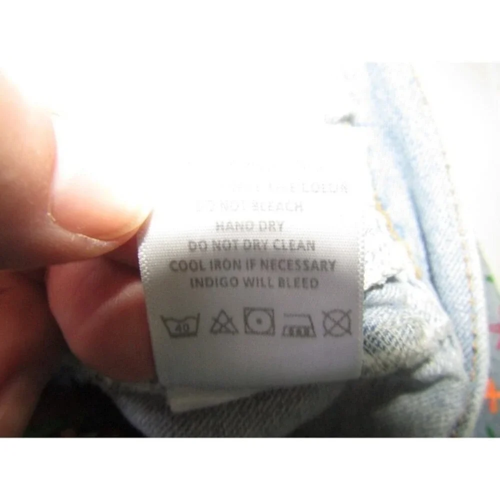 The Style Between‎ Us Girls S Light Wash Denim Jacket Embroidered Butterfly Hood